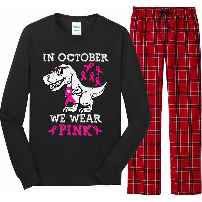 In October We Wear P.Ink Breast Cancer Awareness Gift Long Sleeve Pajama Set