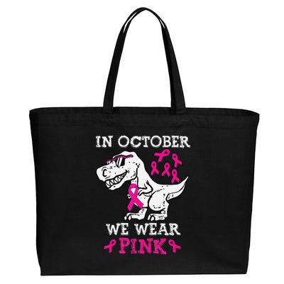 In October We Wear P.Ink Breast Cancer Awareness Gift Cotton Canvas Jumbo Tote