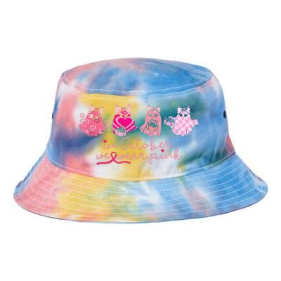 In October We Wear Pin.K Ghost Breast Cancer Awareness Tie Dye Newport Bucket Hat