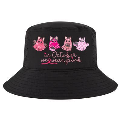 In October We Wear Pin.K Ghost Breast Cancer Awareness Cool Comfort Performance Bucket Hat