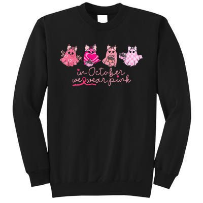 In October We Wear Pin.K Ghost Breast Cancer Awareness Sweatshirt