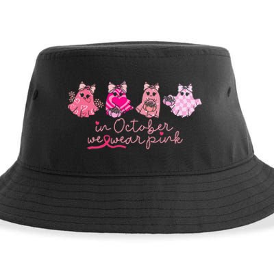 In October We Wear Pin.K Ghost Breast Cancer Awareness Sustainable Bucket Hat