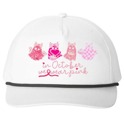 In October We Wear Pin.K Ghost Breast Cancer Awareness Snapback Five-Panel Rope Hat