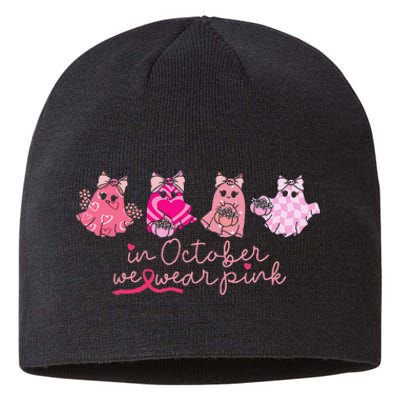 In October We Wear Pin.K Ghost Breast Cancer Awareness Sustainable Beanie