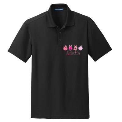 In October We Wear Pin.K Ghost Breast Cancer Awareness Dry Zone Grid Polo