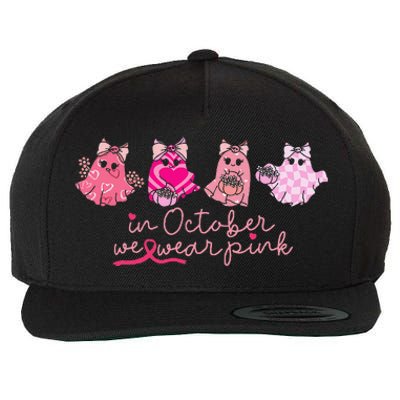 In October We Wear Pin.K Ghost Breast Cancer Awareness Wool Snapback Cap