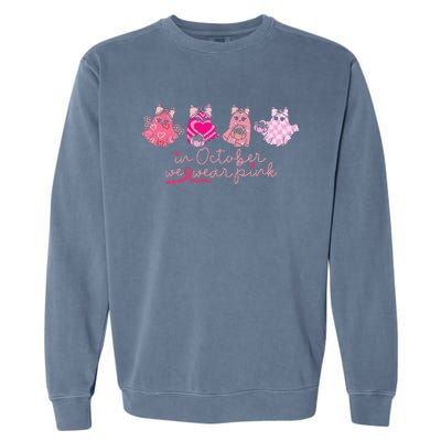 In October We Wear Pin.K Ghost Breast Cancer Awareness Garment-Dyed Sweatshirt