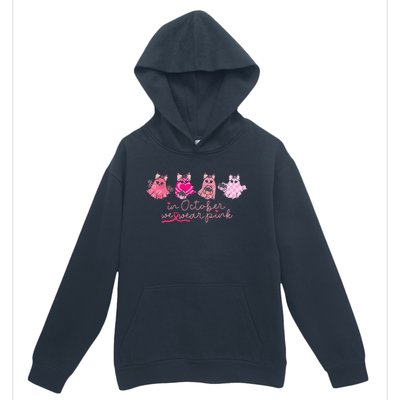 In October We Wear Pin.K Ghost Breast Cancer Awareness Urban Pullover Hoodie