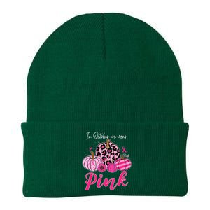 In October We Wear Pink Pumpkin Breast Cancer Awareness Knit Cap Winter Beanie