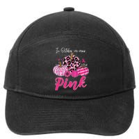 In October We Wear Pink Pumpkin Breast Cancer Awareness 7-Panel Snapback Hat