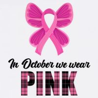 In October We Wear Pink Plaid Ribbon 11oz C Handle Ceramic Mug