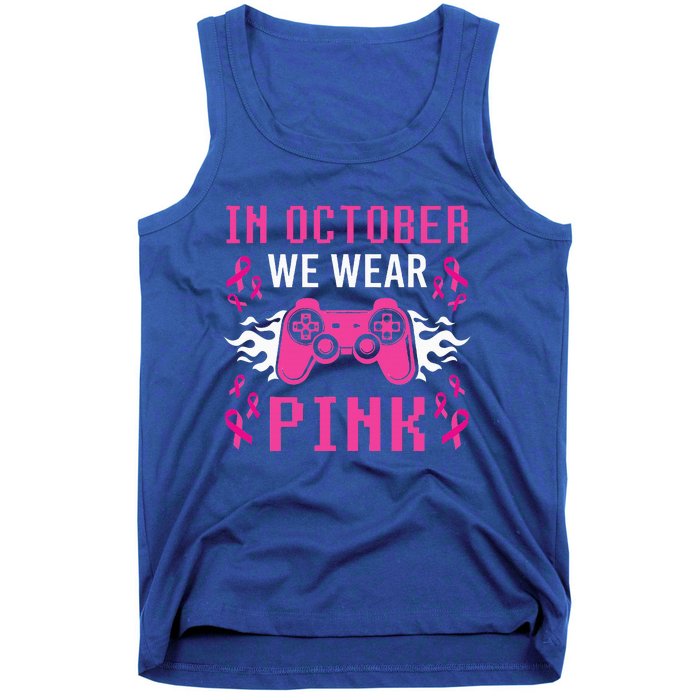 In October We Wear Pink Breast Cancer Gaming Tank Top