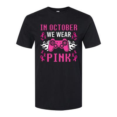 In October We Wear Pink Breast Cancer Gaming Softstyle CVC T-Shirt