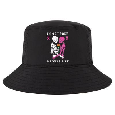 In October We Wear Pink Skeleton Halloween Breast Cancer Cool Comfort Performance Bucket Hat