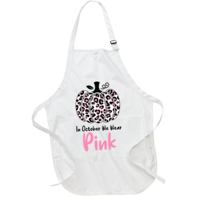 In October We Wear Pink Cheetah Pumpkin Breast Cancer Apron