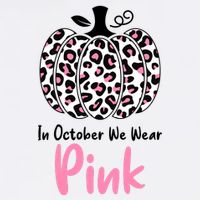 In October We Wear Pink Cheetah Pumpkin Breast Cancer Bucket Hat