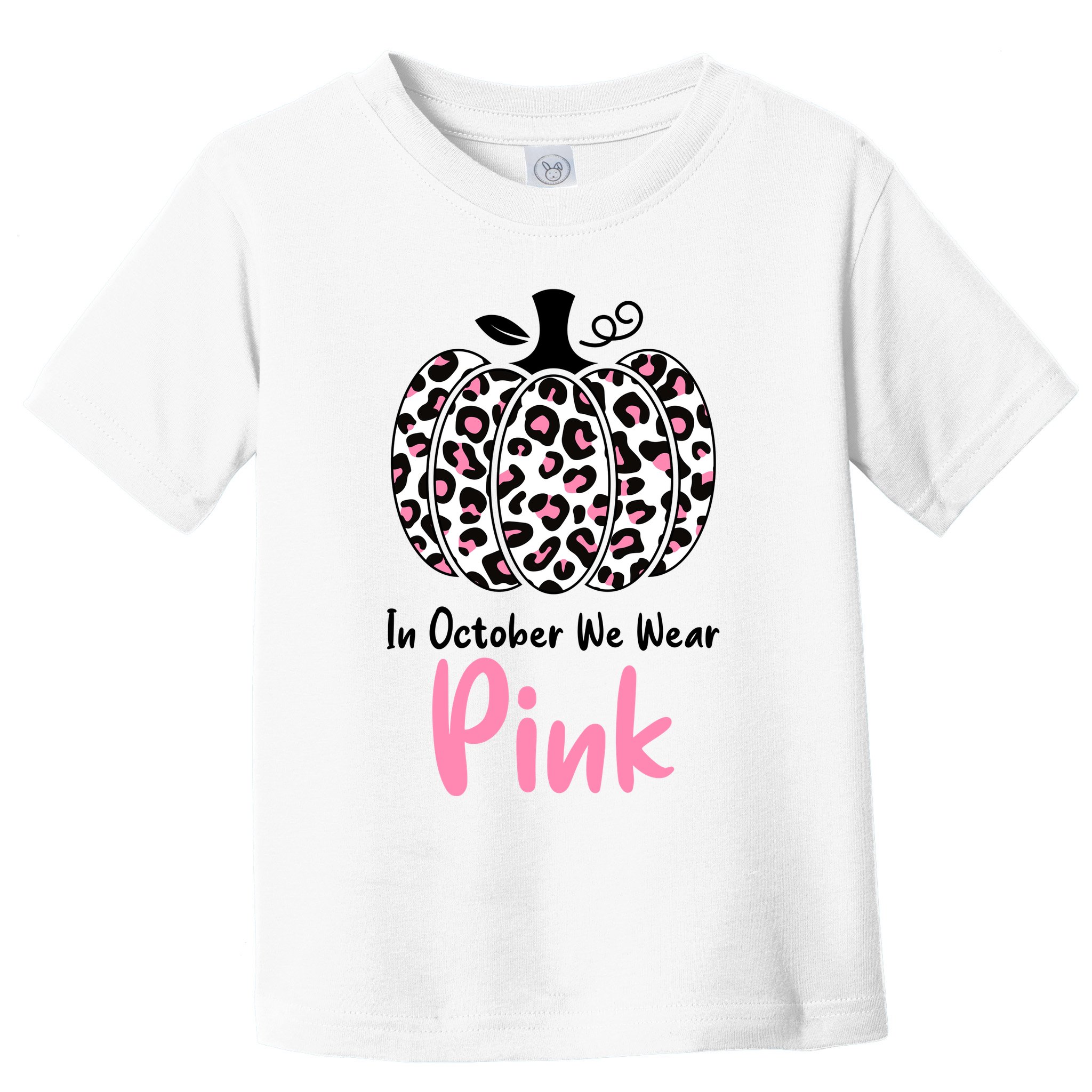 In October We Wear Pink Cheetah Pumpkin Breast Cancer Toddler T-Shirt