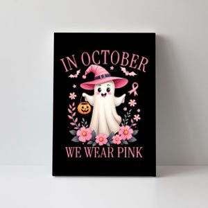 In October We Wear Pink_ Breast Cancer Awareness Halloween Canvas