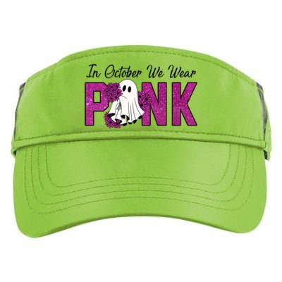 In October We Wear Pink Breast Cancer Awareness Halloween Adult Drive Performance Visor