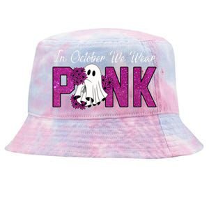 In October We Wear Pink Breast Cancer Awareness Halloween Tie-Dyed Bucket Hat