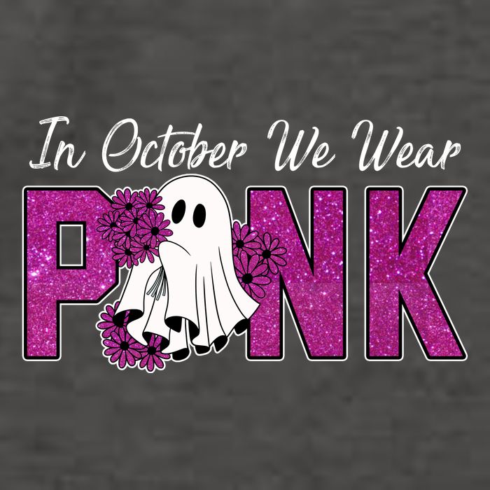 In October We Wear Pink Breast Cancer Awareness Halloween Vector Backpack