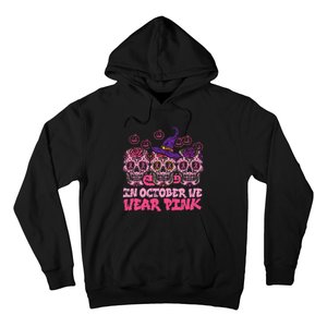 In October We Wear Pink Sugar Skull Halloween Breast Cancer Hoodie