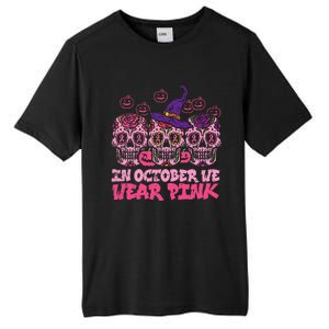 In October We Wear Pink Sugar Skull Halloween Breast Cancer Tall Fusion ChromaSoft Performance T-Shirt