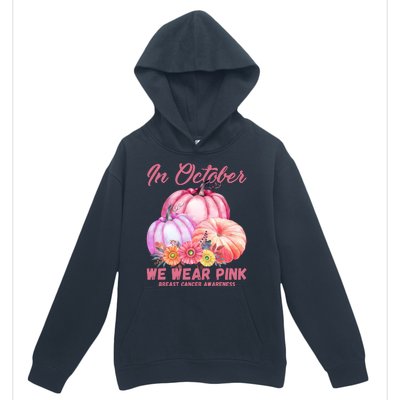 In October We Wear Pink Breast Cancer Awareness Pumpkin Patch Urban Pullover Hoodie