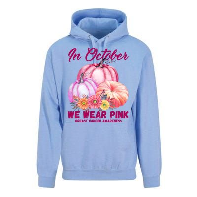 In October We Wear Pink Breast Cancer Awareness Pumpkin Patch Unisex Surf Hoodie