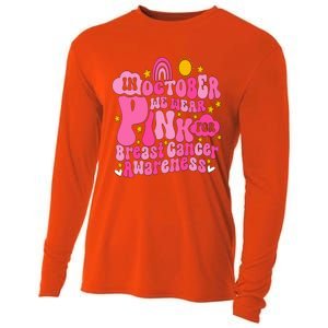 In October We Wear Pink For Breast Cancer Awareness Cooling Performance Long Sleeve Crew