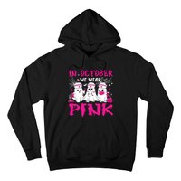 In October We Wear Nurse Ghost Halloween Breast Cancer Hoodie