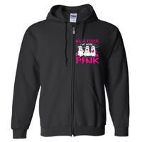 In October We Wear Nurse Ghost Halloween Breast Cancer Full Zip Hoodie