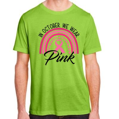 In October We Wear Pink Rainbow Ribbon Breast Cancer Adult ChromaSoft Performance T-Shirt