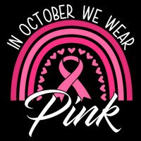 In October We Wear Pink Rainbow Ribbon Breast Cancer Impact Tech Backpack