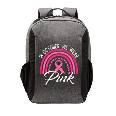 In October We Wear Pink Rainbow Ribbon Breast Cancer Vector Backpack