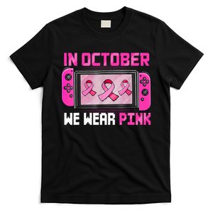 In October We Wear Breast Cancer Gaming T-Shirt