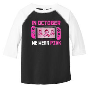 In October We Wear Breast Cancer Gaming Toddler Fine Jersey T-Shirt