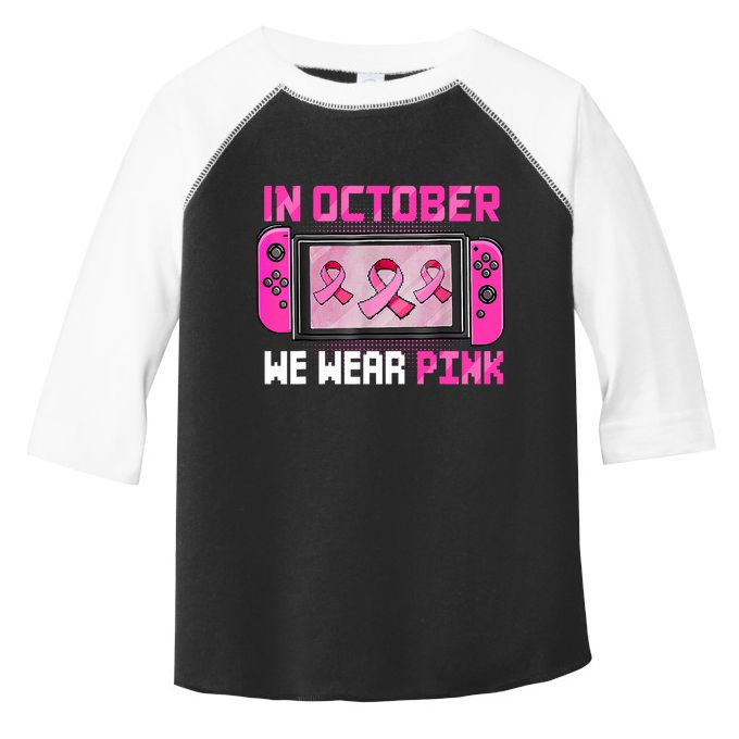 In October We Wear Breast Cancer Gaming Toddler Fine Jersey T-Shirt