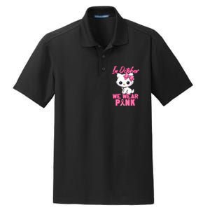 In October We Wear Cat Breast Cancer Awareness Dry Zone Grid Polo