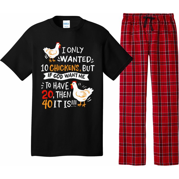 I Only Wanted 10 Chickens Crazy Chicken Farmer Pajama Set