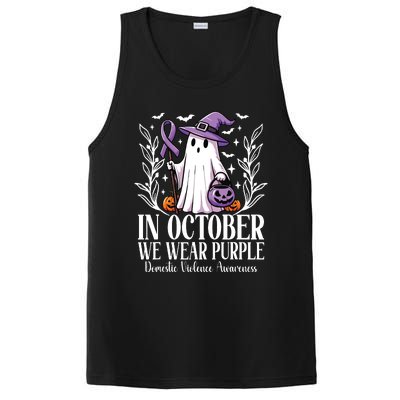 In October We Wear Purple Domestic Violence Ghost Halloween PosiCharge Competitor Tank