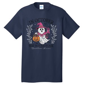 In October We Wear Pin.K Ghost Witch Breast Cancer Awareness Tall T-Shirt