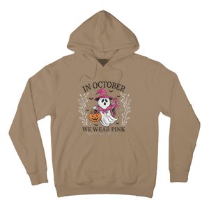 In October We Wear Pin.K Ghost Witch Breast Cancer Awareness Hoodie