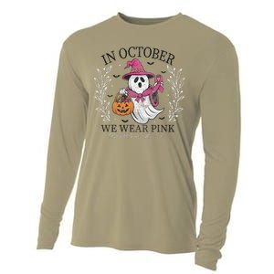 In October We Wear Pin.K Ghost Witch Breast Cancer Awareness Cooling Performance Long Sleeve Crew