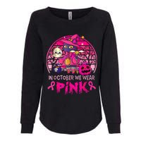 In October We Wear Pink Witch Cat Breast Cancer Awareness Womens California Wash Sweatshirt