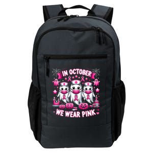 In October We Wear Nurse Ghost Halloween Breast Cancer Cute Gift Daily Commute Backpack