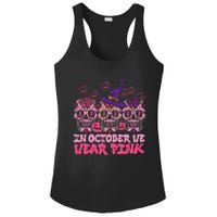 In October We Wear Pink Sugar Skull Halloween Breast Cancer Ladies PosiCharge Competitor Racerback Tank