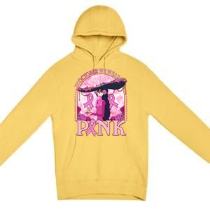 In October We Wear Pink Sugar Skull Lady Breast Cancer Awareness Premium Pullover Hoodie