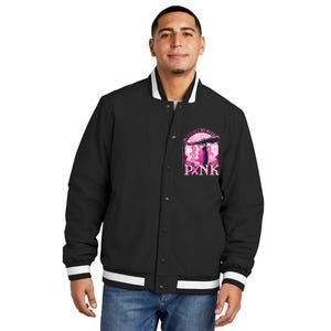 In October We Wear Pink Sugar Skull Lady Breast Cancer Awareness Insulated Varsity Jacket