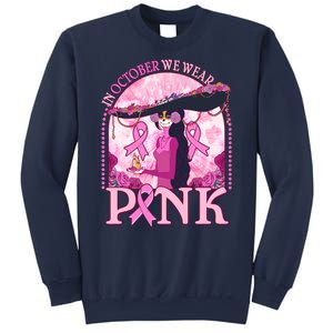 In October We Wear Pink Sugar Skull Lady Breast Cancer Awareness Sweatshirt